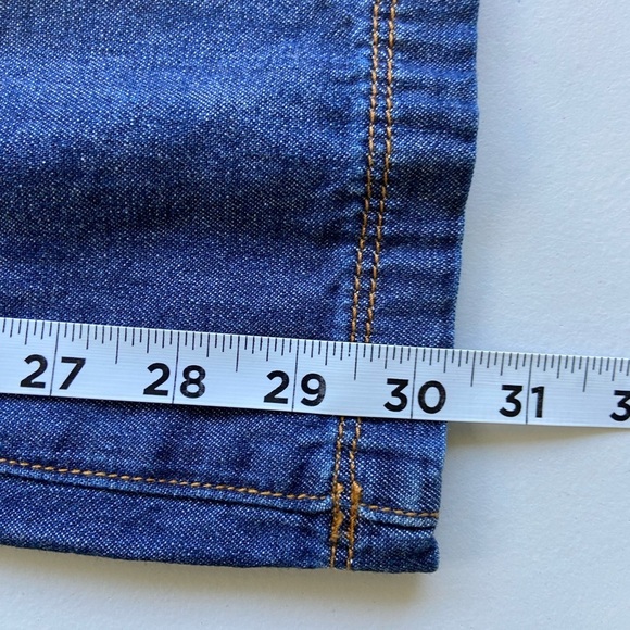 Anthro Pilcro Letterpress Wide Leg Overalls 6 Boho Hippie Belted Denim Jean - Picture 11 of 14